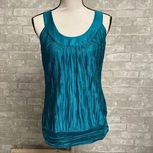 BCX green satin camisole tank top shirt blouse Teal Womens Top size MEDIUM